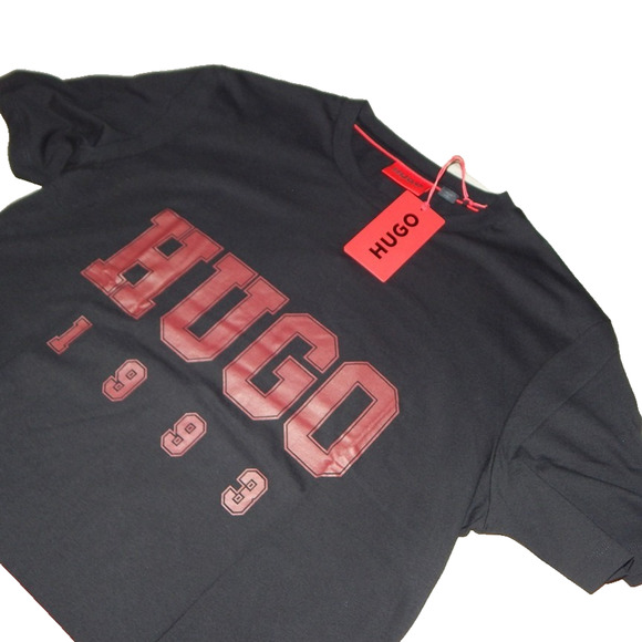 HUGO by Hugo Boss Derosi Logo Graphic Crew Neck Black T Shirt Men’s LARGE NWT - Picture 5 of 6